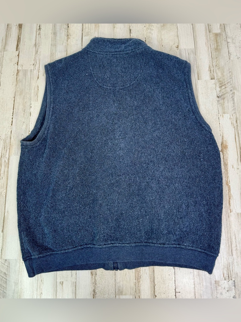 VTG Big Dogs Sweater Mens XL Blue Full Zip Mock Neck Pockets Vest Sleeveless - Picture 7 of 9